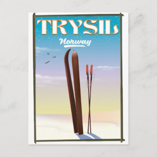 Trysil Norway , Norway ski travel poster Postcard