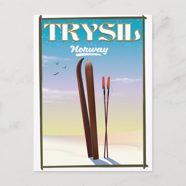 Trysil Norway , Norway ski travel poster Postcard (Front)