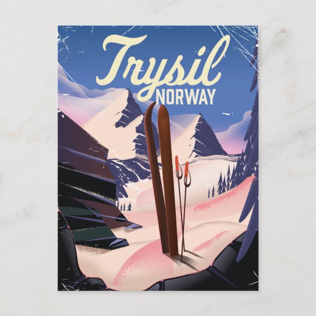 Trysil Norway ski Postcard (Front)