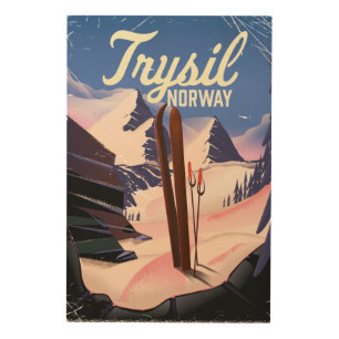 Trysil Norway ski Wood Wall Art