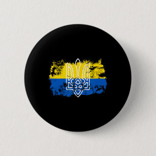 Tryzub Stand United With Ukraine Trident Ukrainian Button