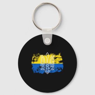 Tryzub Stand United With Ukraine Trident Ukrainian Keychain