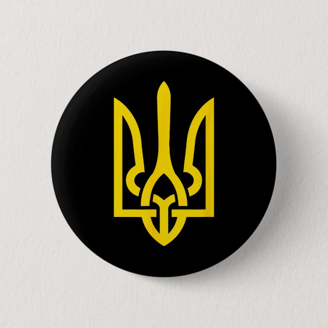 Tryzub Symbol Of Ukraine  Button (Front)