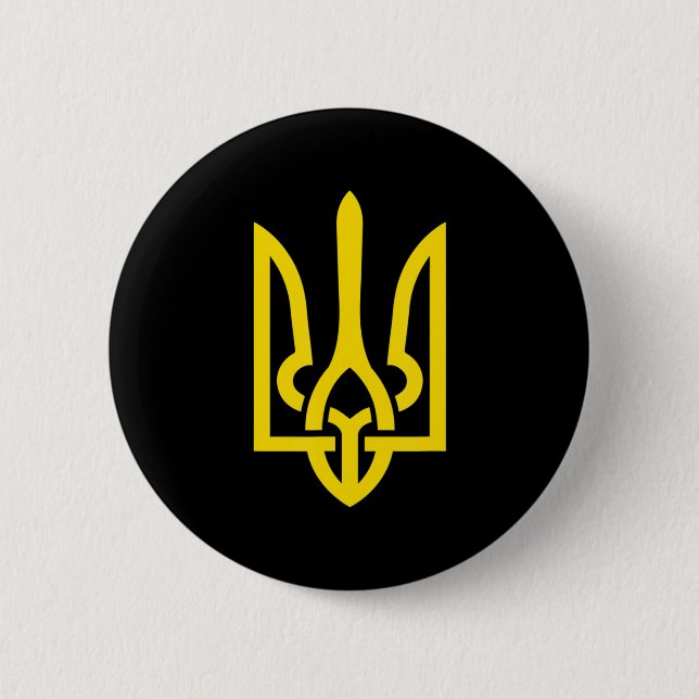 Tryzub Symbol of Ukraine Ukraine Patriot Stand wit Button (Front)