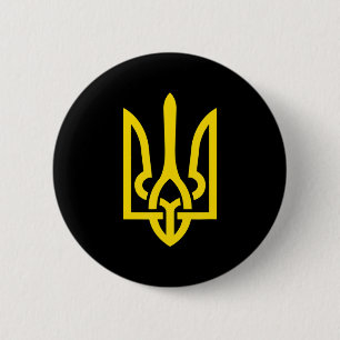 Tryzub Symbol of Ukraine Ukraine Patriot Stand wit Button