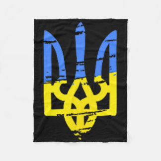 Tryzub Ukraine Ukrainian Trident Military Fleece Blanket