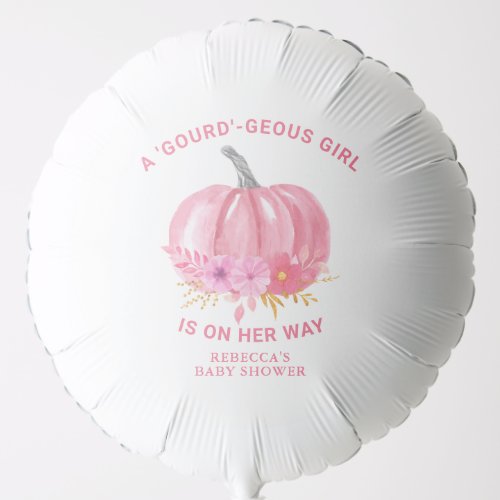  ts a Girl Fun Pun Pink Pumpkin Baby Girl Shower Balloon