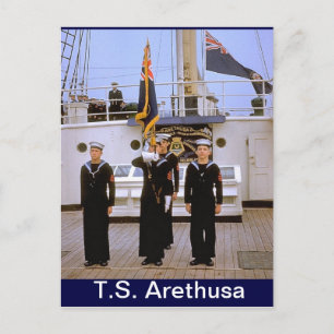 TS Arethusa,Colour Party Postcard
