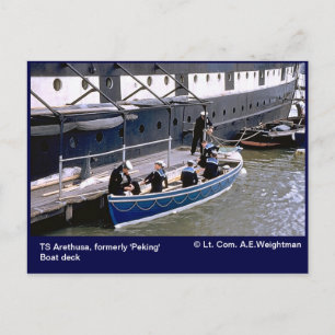 TS Arethusa, formerly 'Peking' boat deck Postcard