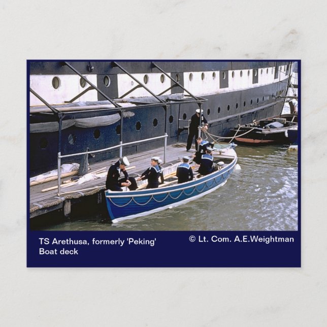 TS Arethusa, formerly 'Peking'  boat deck Postcard (Front)