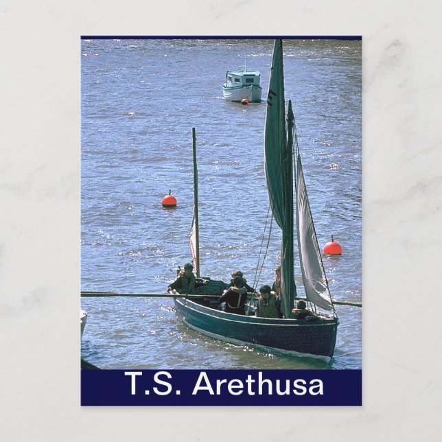 TS Arethusa, SAiling the whaler Postcard (Front)