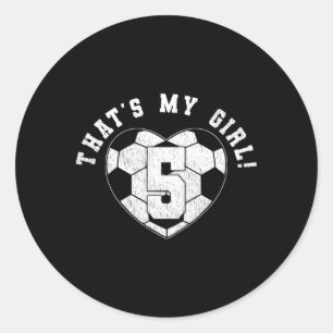 T'S My Soccer Player Mom Dad Saying Jersey Number Classic Round Sticker