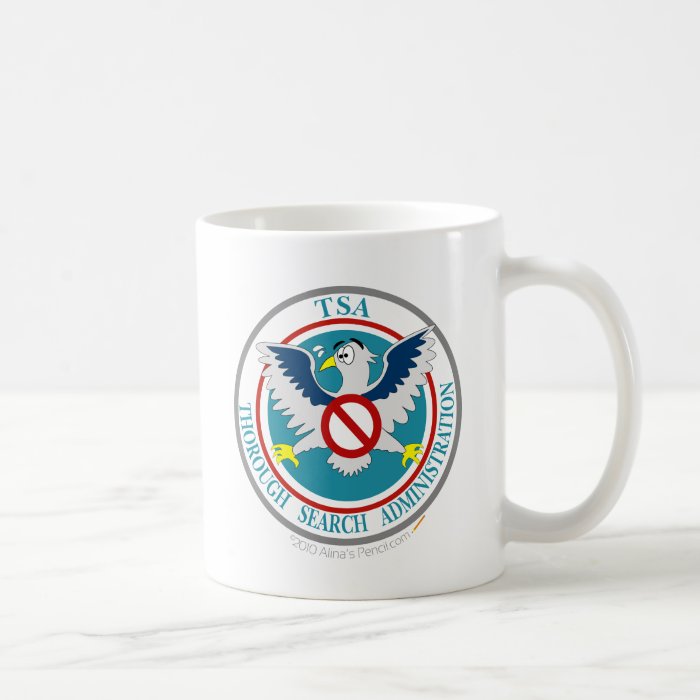 TSA Funny Logo with Cartoon Eagle Coffee Mug