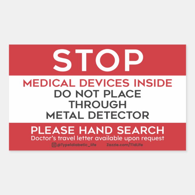 TSA Medical Devices Rectangular Sticker (Front)