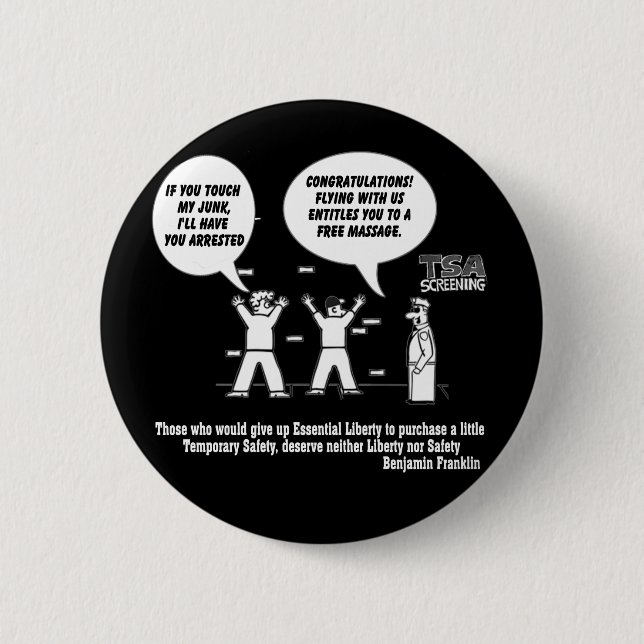 TSA Screening Pinback Button (Front)