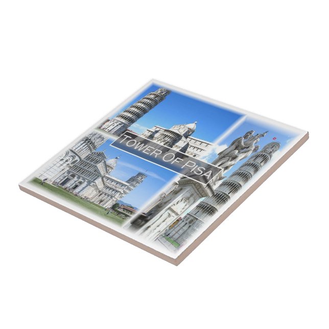 TSC032 LEANING TOWER OF PISA, Tuscany, Ceramic Tile (Side)