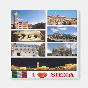 TSC036 SIENA I Love, Mosaic, Tuscany, Fridge Magnet