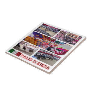 TSC060 SIENA, The Palio Mosaic, Tuscany, Ceramic Tile