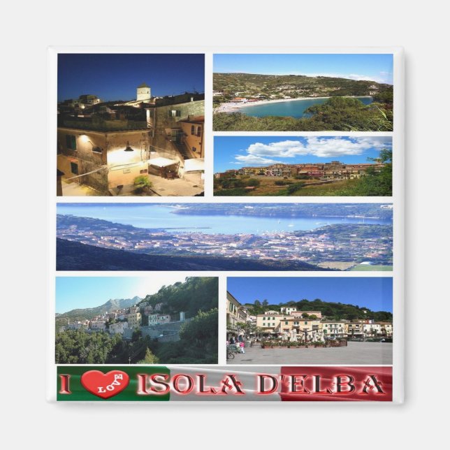TSC065 ELBA ISLAND I Love, Tuscany, Fridge Magnet (Front)