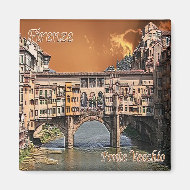 TSC087 FLORENCE, Old Bridge, Tuscany, Bridge Magnet (Front)