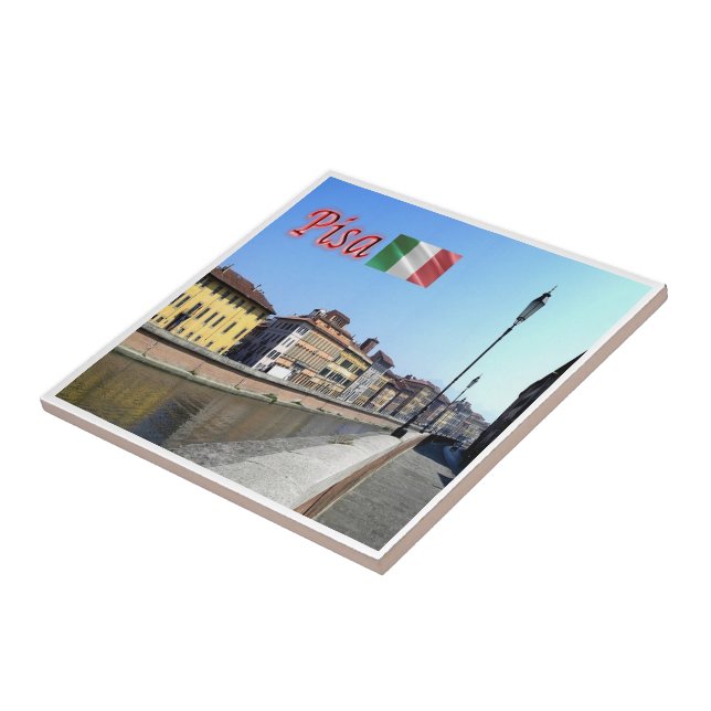 TSC099 PISA, Lungarno, Tuscany, Ceramic Tile (Side)