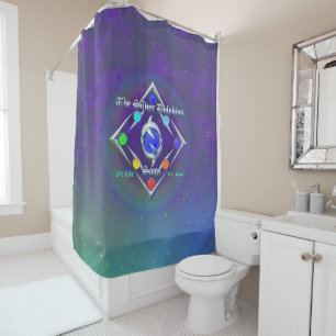 TSDS: Of life and Love Logo Blue and Green Shower Curtain