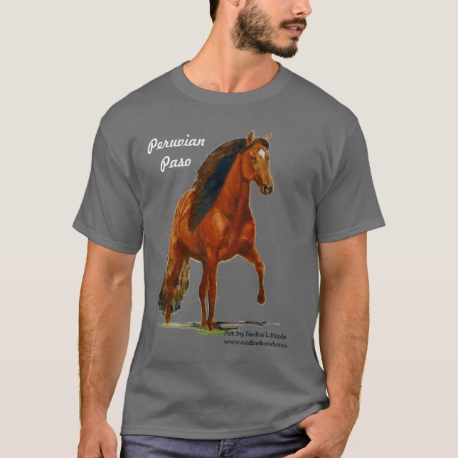 Tshirt, Red Peruvian Paso, Crazy Horse Lady T-Shirt (Front)