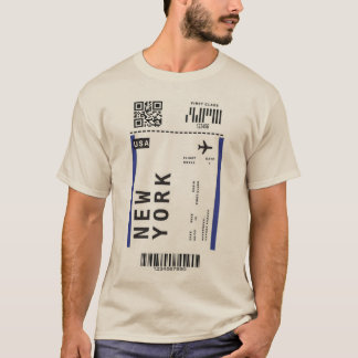 Tshirt with New York Boarding pass sticker