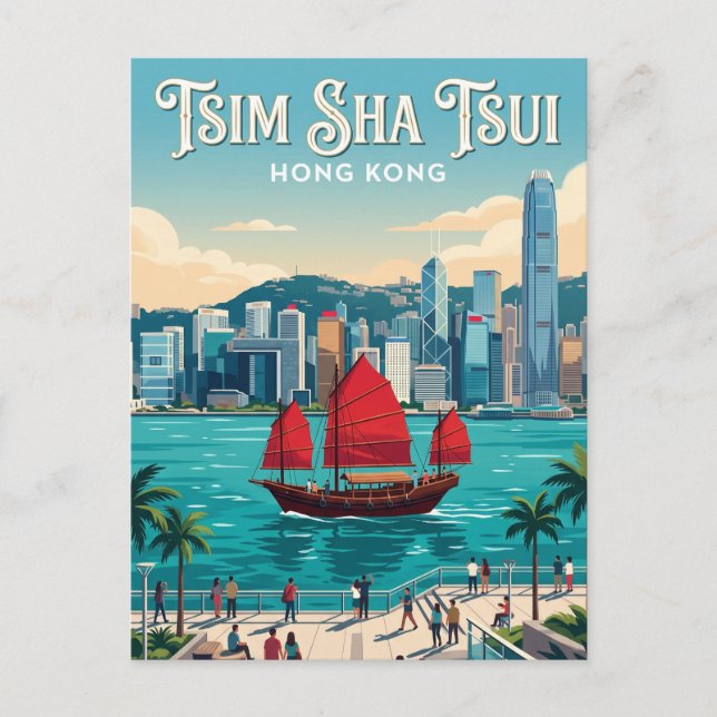 Tsim Sha Tsui Promenade Hong Kong Postcard (Front)