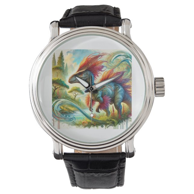 Tsintaosaurus in Harmony 290824AREF144 - Watercolo Watch (Front)