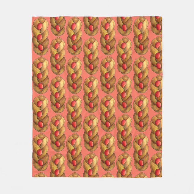 Tsoureki Greek Armenian Holiday Easter Bread Food Fleece Blanket (Front)