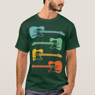 TStyle Electric Guitar Cool Retro Colors T-Shirt
