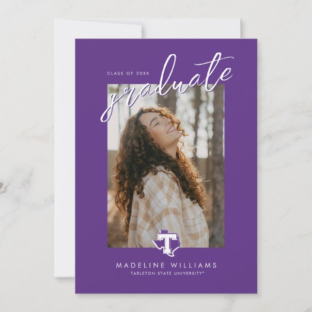 TSU | Bold Purple T Over Texas Announcement (Front)