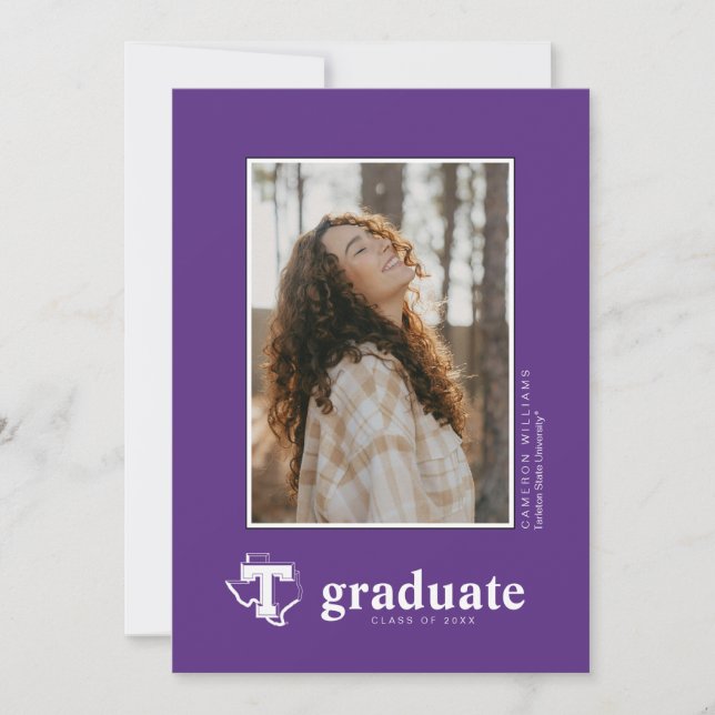 TSU | Bold Purple T Over Texas Announcement (Front)