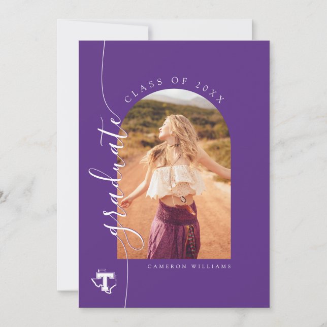 TSU | Bold Purple T Over Texas Announcement (Front)