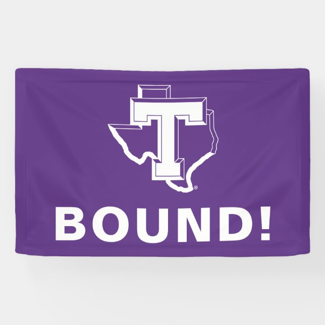 TSU | Bold Purple T Over Texas Banner (Horizontal)