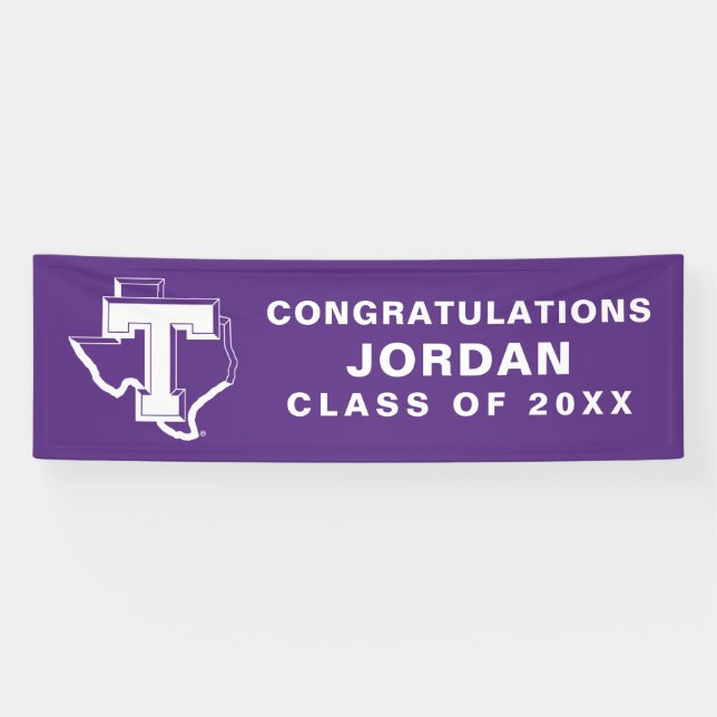 TSU | Bold Purple T Over Texas Banner (Horizontal)