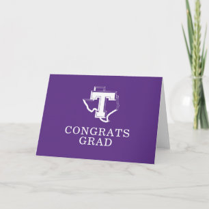 TSU   Bold Purple T Over Texas Card