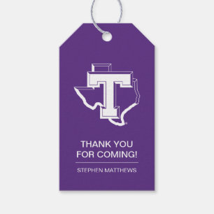 TSU Bold Purple T Over Texas Gift Tags