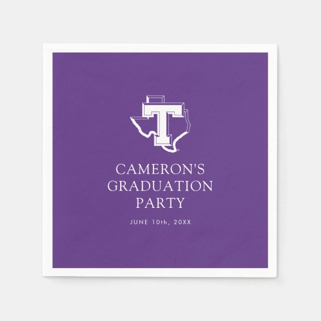 TSU | Bold Purple T Over Texas Napkins (Front)