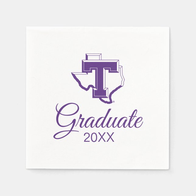 TSU | Bold Purple T Over Texas Napkins (Front)