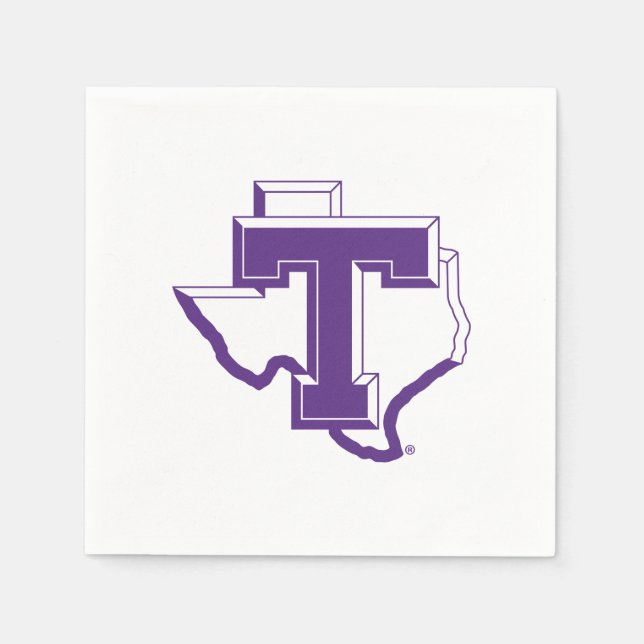 TSU | Bold Purple T Over Texas Napkins (Front)