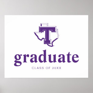 TSU Bold Purple T Over Texas Poster