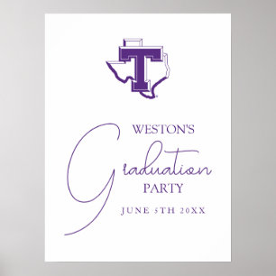 TSU Bold Purple T Over Texas Poster