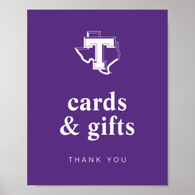 TSU | Bold Purple T Over Texas Poster (Front)