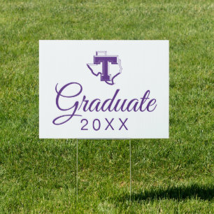 TSU   Bold Purple T Over Texas Sign