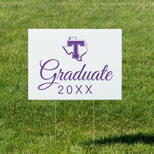 TSU | Bold Purple T Over Texas Sign (Insitu)