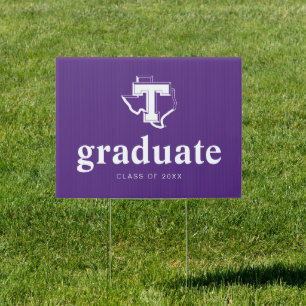 TSU   Bold Purple T Over Texas Sign