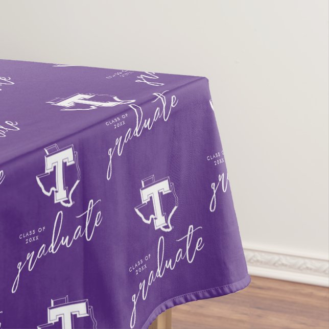 TSU | Bold Purple T Over Texas Tablecloth (In Situ)