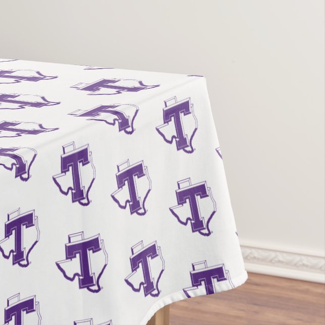 TSU | Bold Purple T Over Texas Tablecloth (In Situ)